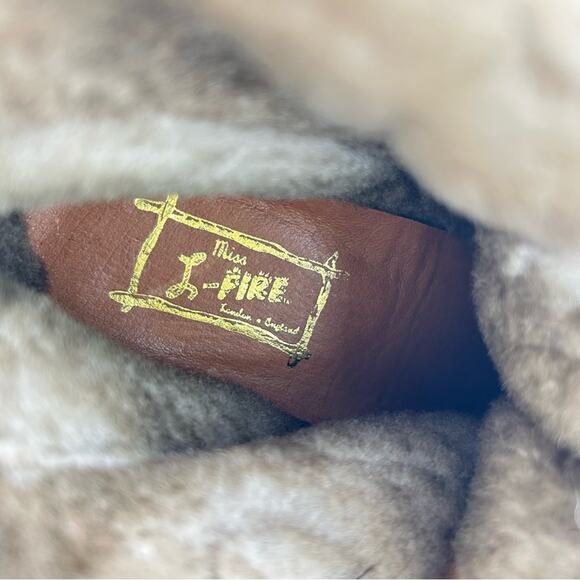 Miss L Fire London Booties Womens Size 8.5 Brown Suede Faux Fur Edgy Boho Artsy - Picture 8 of 10